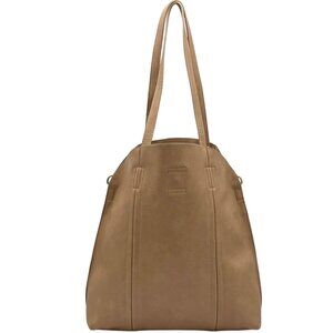 Unbranded Tan Faux Leather Crossbody Tote Bag